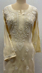 Load image into Gallery viewer, Women's Lucknowi Handcrafted Muslin Cotton Chikankari Top - HONC079234