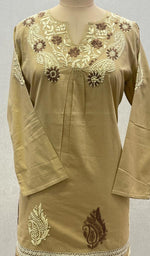Load image into Gallery viewer, Women's Lucknowi Handcrafted Cotton Chikankari Top - HONC099174