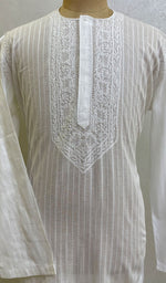 Load image into Gallery viewer, Men's Lucknowi Handcrafted Cotton Chikankari Kurta - HONC096546