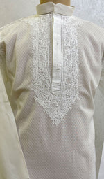 Load image into Gallery viewer, Men's Lucknowi Handcrafted Cotton Chikankari Kurta - HONC021760