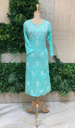 Load image into Gallery viewer, Mahek  Women's Lucknowi Handcrafted Cotton Chikankari Kurti - HONC0109579