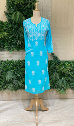 Load image into Gallery viewer, Women's Lucknowi Handcrafted Cotton Chikankari Kurti - HONC0109601