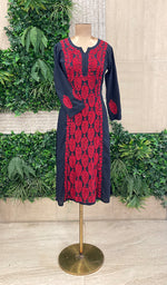 Load image into Gallery viewer, Women's Lucknowi Handcrafted Modal Cotton Chikankari Kurti - HONC0110975