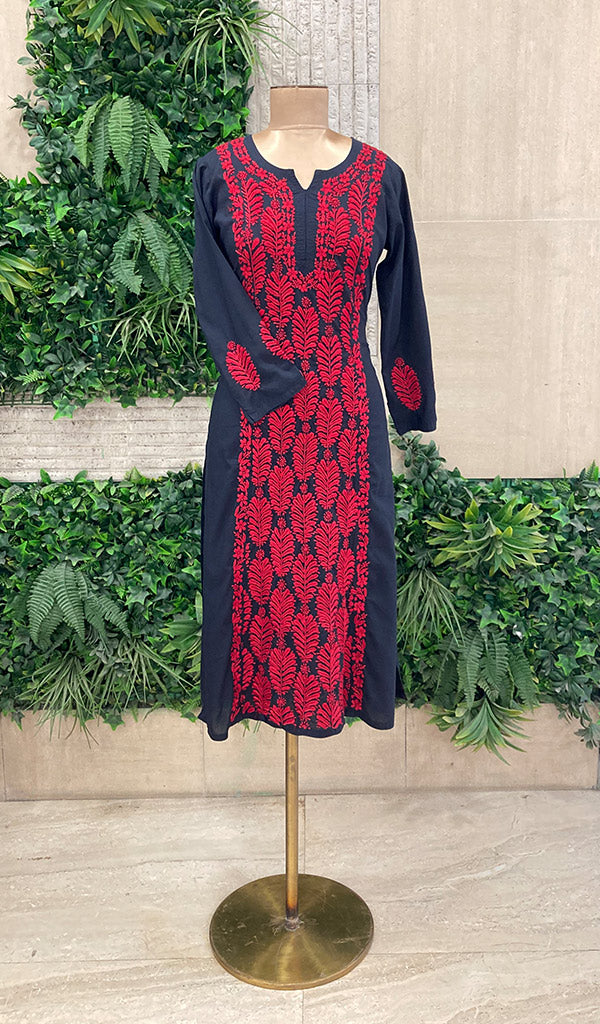 Women's Lucknowi Handcrafted Modal Cotton Chikankari Kurti - HONC0110975