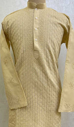 Load image into Gallery viewer, Men's Lucknowi Handcrafted Cotton Chikankari Kurta - HONC0114549