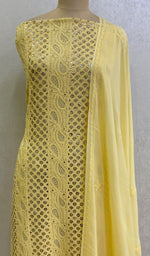 Load image into Gallery viewer, Women's Lucknowi Handcrafted Viscose Georgette Chikankari Suit Material- HONC0114641