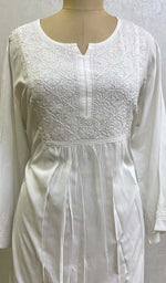 Load image into Gallery viewer, Women's Lucknowi Handcrafted Modal Cotton Chikankari Kurti - HONC0127882