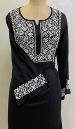 Load image into Gallery viewer, Lucknowi Handcrafted Modal Cotton Chikankari Dress - HONC0126843