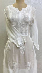 将图像加载到图库查看器中, Women's Lucknowi Handcrafted Muslin Chikankari Kurti - HONC0127162