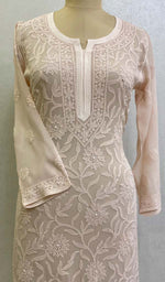 将图像加载到图库查看器中, Women's Lakhnavi Handcrafted Viscose Georgette Chikankari Kurti - HONC0108958
