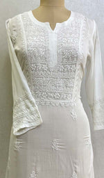 Load image into Gallery viewer, Women's Lucknowi Handcrafte Modal Cotton Chikankari Kurti - HONC0124507