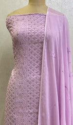 Load image into Gallery viewer, Women's Lucknowi Handcrafted Viscose Georgette Chikankari Suit Material- Honc0101962