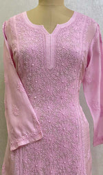 Load image into Gallery viewer, Women's Lucknowi Handcrafted Muslin Chikankari Kurti - HONC0115886