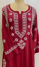 Load image into Gallery viewer, Sifa Women's Lucknowi Handcrafted Modal Cotton Chikankari Gown - HONC0122092