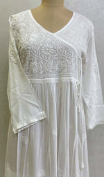 Load image into Gallery viewer, Women's Lucknowi Handcrafted Modal Cotton Chikankari Angrakha - HONC0127187