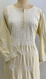 Load image into Gallery viewer, Tayeba Women's Lucknowi Handcrafted Mul Cotton Chikankari Kurti - HONC0133751
