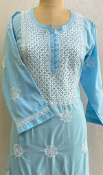 Load image into Gallery viewer, Tayeba Women's Lucknowi Handcrafted Mul Cotton Chikankari Kurti - HONC0133738
