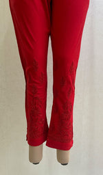 Load image into Gallery viewer, Women's Lucknowi Handcrafted Linen Cotton Chikankari Pant - HONC0134354
