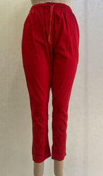 Load image into Gallery viewer, Women's Lucknowi Handcrafted Linen Cotton Chikankari Pant - HONC096688