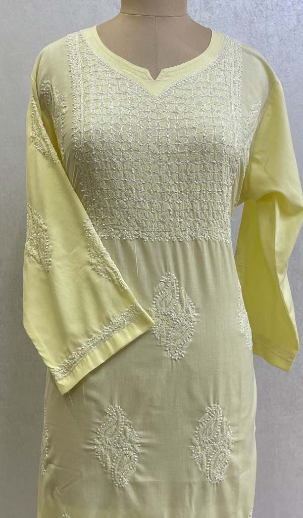 Mantasha Women's Lucknowi Handcrafted Cotton Chikankari Kurti - HONC0135342