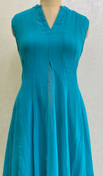 将图像加载到图库查看器中, sabia Women's Lakhnavi Handcrafted Faux-Georgette Chikankari Dress - HONC0137225