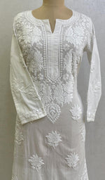Load image into Gallery viewer, Lucknowi Handcrafted Cotton Chikankari Kurti - HONC059960
