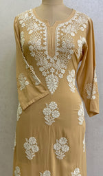 Load image into Gallery viewer, Women's Lucknowi Handcrafted Modal Cotton Chikankari Kurti - HONC0137386