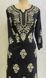 Load image into Gallery viewer, Women's Lucknowi Handcrafted Modal Cotton Chikankari Kurti - HONC0137408