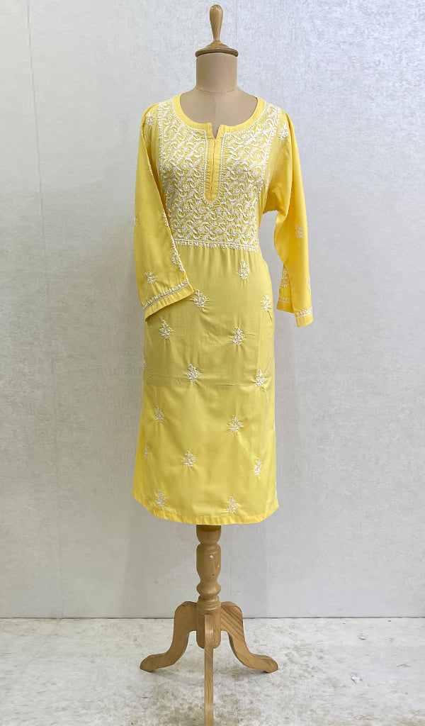 Gulnaaz Women's Lucknowi Handcrafted Mul Cotton Chikankari Kurti - HONC0161229