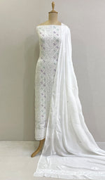 Load image into Gallery viewer, Women's Lucknowi Handcrafted Viscose Georgette Chikankari Kurta And Dupatta Set - HONC0176123
