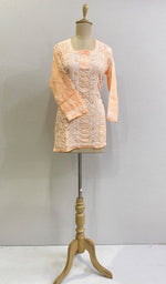 Load image into Gallery viewer, Women's Lucknowi Handcrafted White Cotton Chikankari Top - HONC0165230