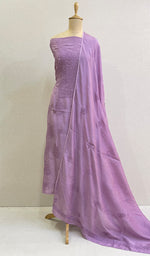 将图像加载到图库查看器中, Women's Lucknowi Handcrafted Muslin Chikankari Suit Material - HONC0163902