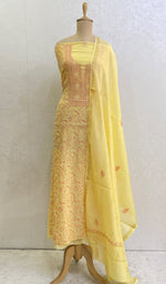 Load image into Gallery viewer, Women's Lakhnavi Handcrafted Mul Chanderi Kurta And Dupatta Set - HONC0141093