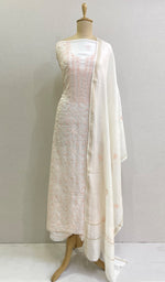 Load image into Gallery viewer, Women's Lakhnavi Handcrafted Mul Chanderi Kurta And Dupatta Set - HONC0170082