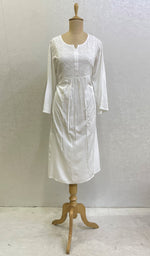 Load image into Gallery viewer, Women's Lucknowi Handcrafted Modal Cotton Chikankari Kurti - HONC0127882