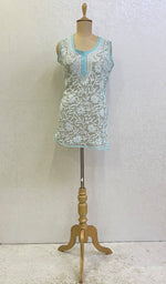 Load image into Gallery viewer, Women's Lucknowi Handcrafted Faux-Georgette Chikankari Top- HONC0140438