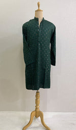 Load image into Gallery viewer, Men's Faux-Georgette Hakoba Kurta - HONC0188696