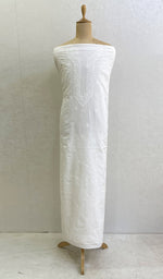 Load image into Gallery viewer, Lucknowi Handcrafted White Cotton Chikankari Unstitched Men's Kurta Fabric - HONC0124121