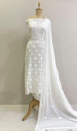 Load image into Gallery viewer, Women's Lucknowi Handcrafted Viscose Georgette Chikankari Kurta And Dupatta Set - HONC0162705