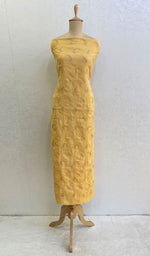 Load image into Gallery viewer, Women's Lakhnavi Handcrafted Chanderi Silk Chikankari Unstitched Kurti Fabric - Honc0882106