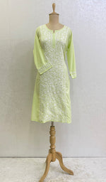 Load image into Gallery viewer, Women's Lucknowi Handcrafted Cotton Chikankari Kurti - HONC0164273