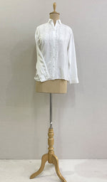 Load image into Gallery viewer, Women's Lakhnavi Handcrafted Modal Cotton Chikankari Top - HONC0196966