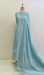 Load image into Gallery viewer, Women's Lakhnavi Handcrafted Cotton Chikankari Kurta And Dupatta Set- HONC0154884