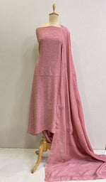 将图像加载到图库查看器中, Women's Lucknowi Handcrafted Muslin Chikankari Suit Material - HONC0173321