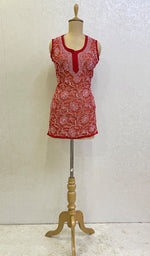 Load image into Gallery viewer, Women's Lucknowi Handcrafted Faux-Georgette Chikankari Top- HONC0140438