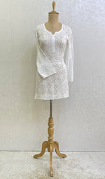 将图像加载到图库查看器中, Women's Lakhnavi Handcrafted Viscose Georgette Chikankari Kurti- HONC149207