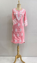 Load image into Gallery viewer, Cotton Pink Lucknowi Chikankari kurtas