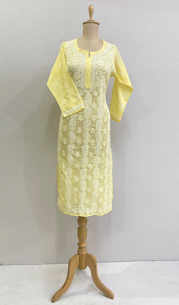 Shahida Women's Lucknowi Handcrafted Cotton Chikankari Kurti - HONC0188631
