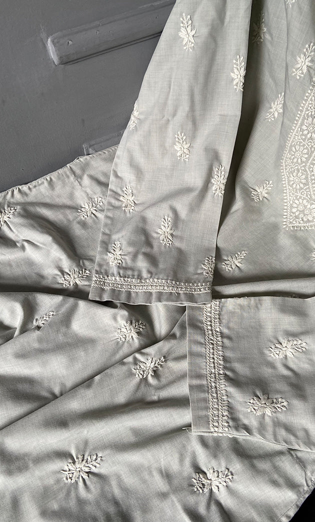 Men's Lucknowi Handcrafted Cotton Chikankari Kurta - HONC0302822