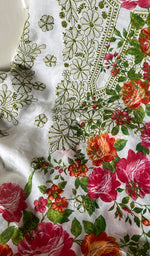 将图像加载到图库查看器中, Women's Lakhnavi Handcrafted Cotton Chikankari Unstitched Kurti Fabric - HONC0284318